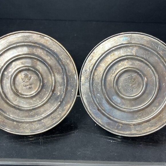 BIRKS Silver Plated Candlestick Holders E.P. Copper 1501 Unpolished - Picture 4 of 9